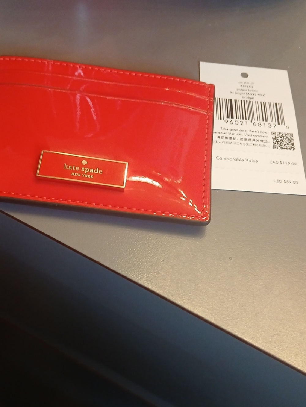 Kate Spade Patent Leather Red Card Holder